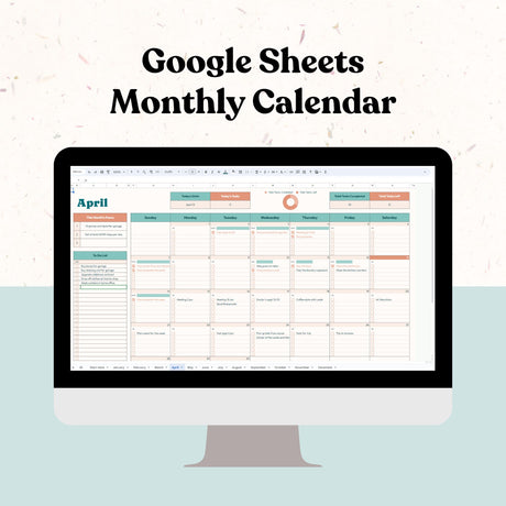 Google Sheets monthly calendar template for this year and beyond