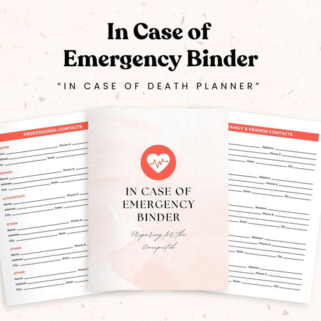 in case of death printable or fillable PDF