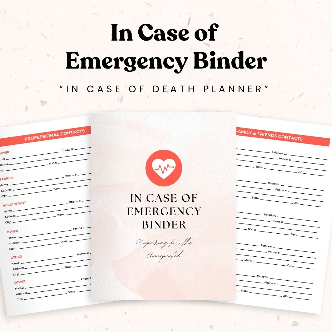 In Case of Emergency Binder {Printable or Fillable PDF} – Clementine  Creative