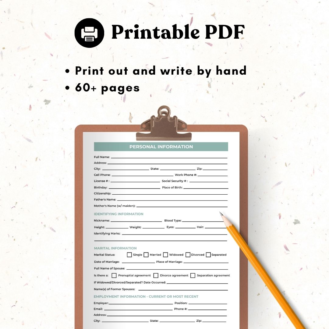 In Case of Emergency Binder {Printable or Fillable PDF} – Clementine  Creative