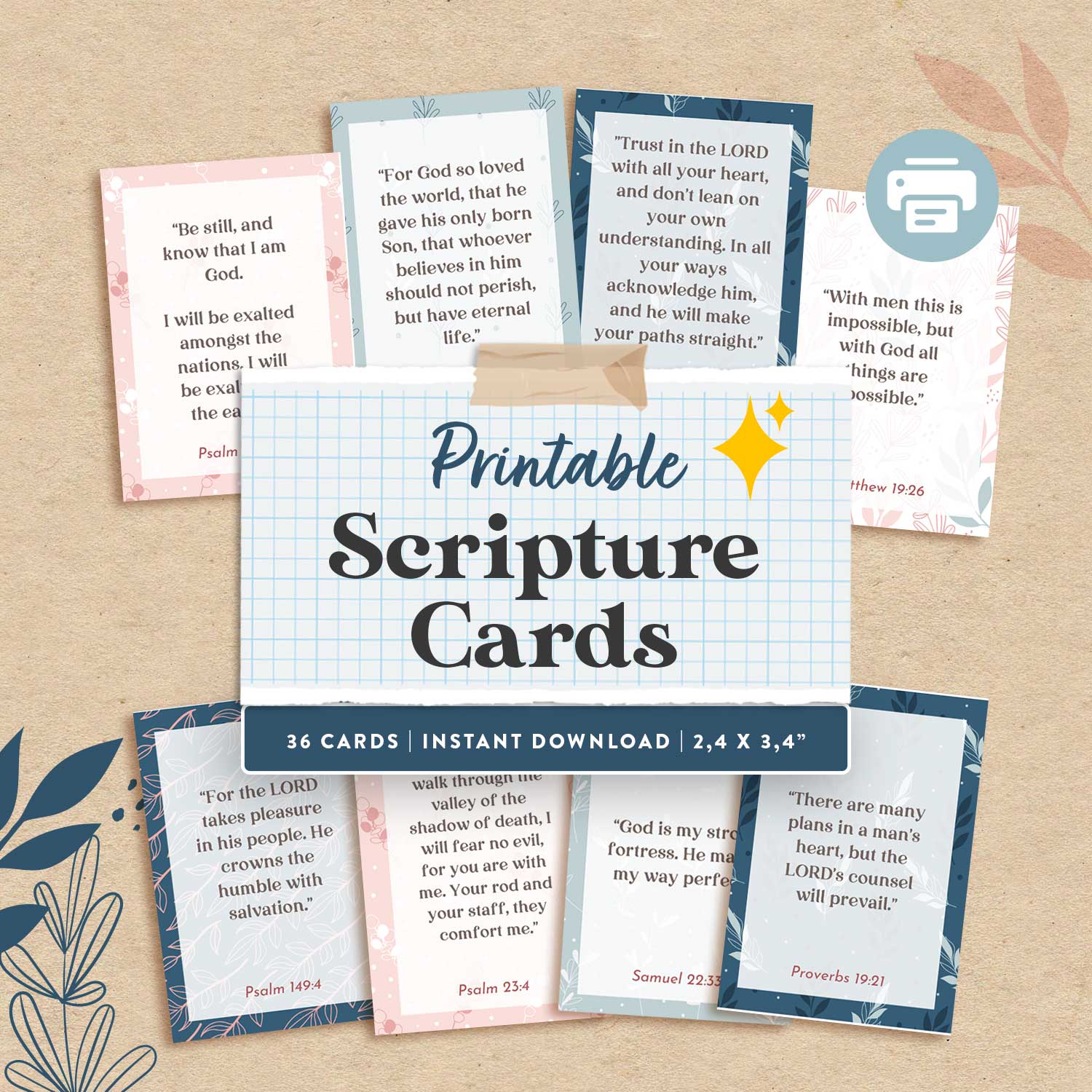 Primary Scripture Card 36 Printable Scripture Cards – Clementine Creative